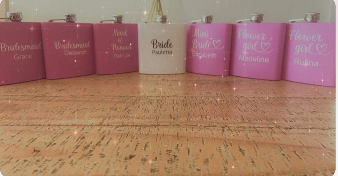 Hip Flasks - Team Bride