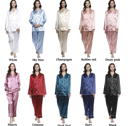 Long Satin Pyjamas - Team Bride