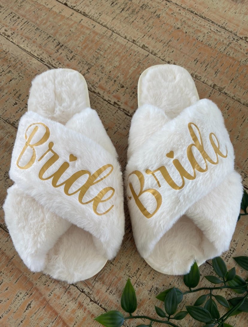 Premium Fluffy Slippers - Team Bride